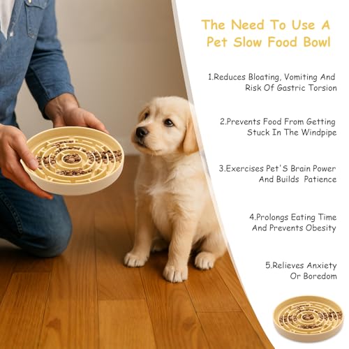 Anti Schling Napf Hund Antischlingnapf Hunde für Katzen Welpen Silikon Hundenapf Langsame Fütterung Anti Schling Napf Katze Slow Feeder Dog Bowl für Hunde und Katzen Aller Größen