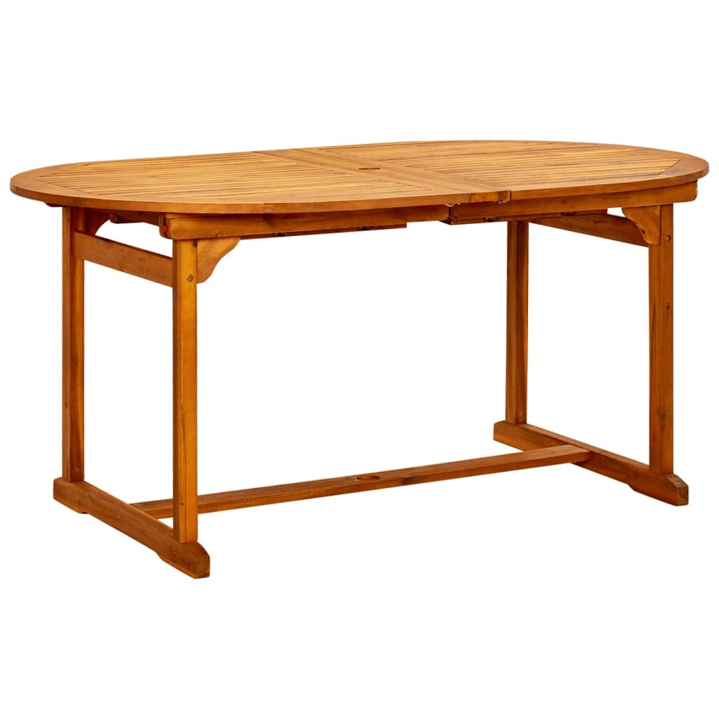 Tavolo da giardino in legno di acacia massiccio, allungabile (160-240) x 100 x 75 cm, superficie trattata ad olio, resistente alle intemperie, durevole, per esterni