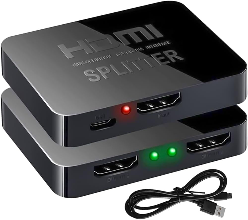 Splitter HDMI Momowin 1 Ingresso 2 Uscite – Doppio Monitor In Full HD 4K Con Cavo USB Per Alimentazione, Plug And Play - 2