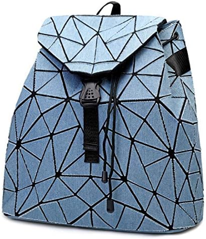 KAISIBO Fashion Geometric Lattice Dime Backpack for women (Dime Blue)