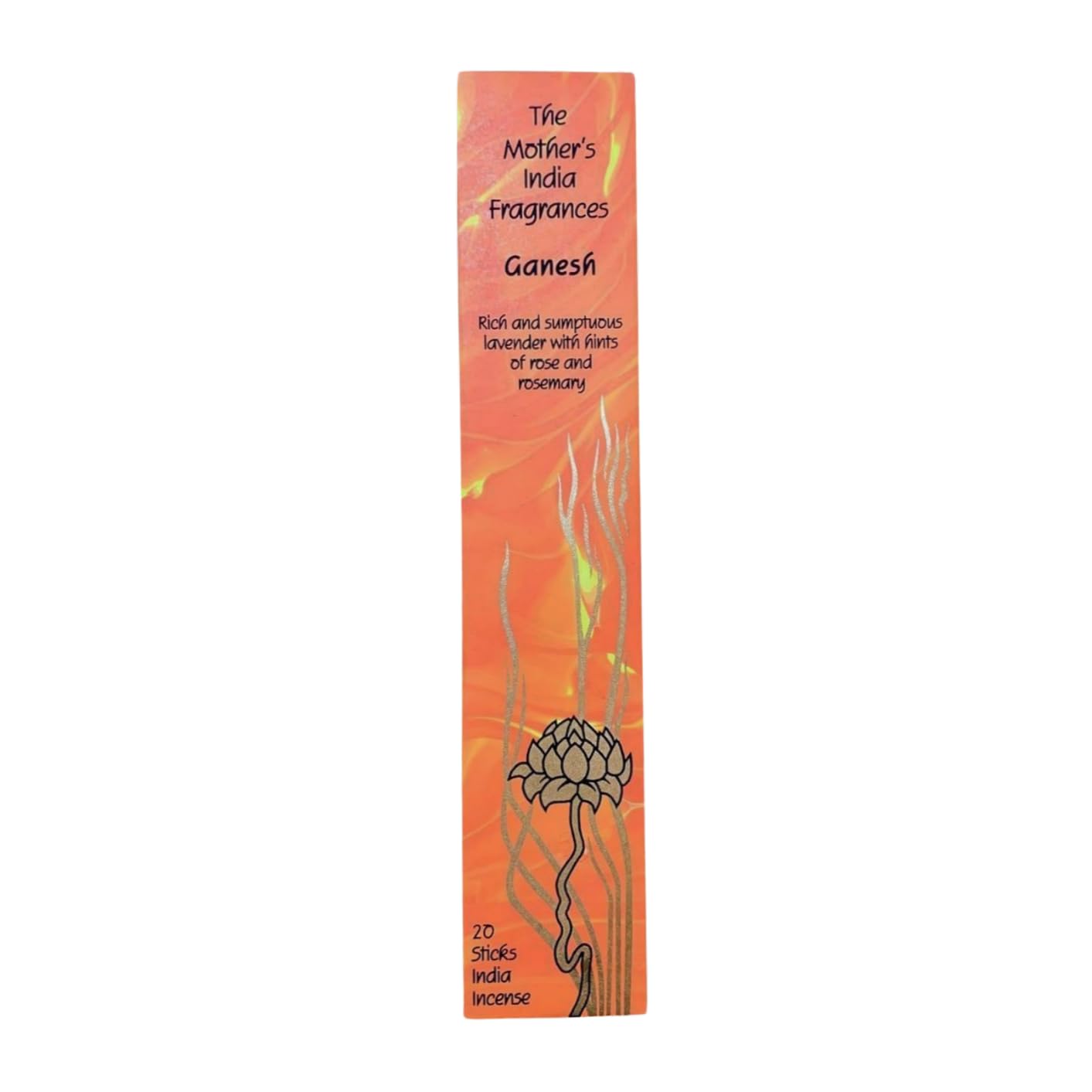 Giftlocaluk Orange Mother's India Ganesh - Lavender, Rose, Patchouli & Amber Blend (20 Sticks) Fair Trade