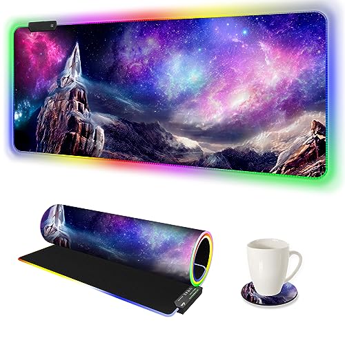Tapis de souris de jeu RVB étendu pour protéger le bureau et stabiliser le clavier d'ordinateur