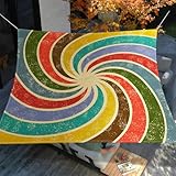 ENEN Sonnensegel Wasserdicht Quadrat Sonnensegel Balkon Sonnenschutz Schutz Windschutz Schattennetz Camping Reißfest Wetterfest für Garten Terrasse (Bunte Wirbel,2x2m)