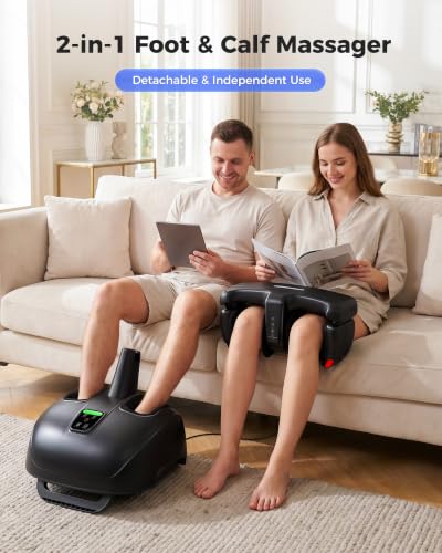 Image of EaseZen Calf and Foot Massager with Heat, 2 in 1 Detachable for Neuropathy