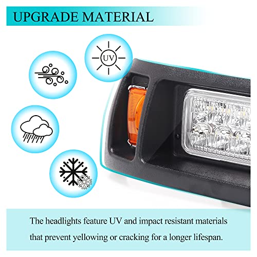 9.99World Mall Universal Golf Cart 12 Volt Led Headlight And Tail Light Kit For Club Car Ds Carts Gas & Electric Models,With Upgrade Headlights, Amber Turn Signals, Brake Lights #TOP1