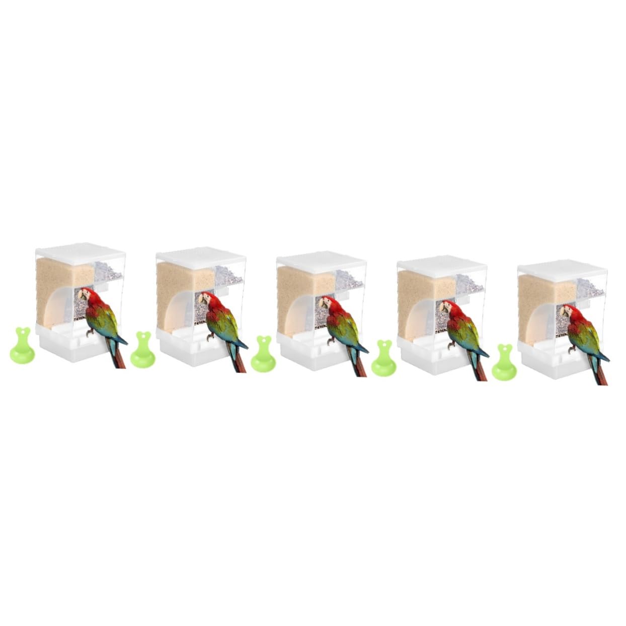 Kisangel 5 Juegos De Comederos para Pájaros Cucharas Comederos para Pájaros Soporte para Alimentos para Periquitos Alimentador De Jaula para Accesorios para Jaulas De