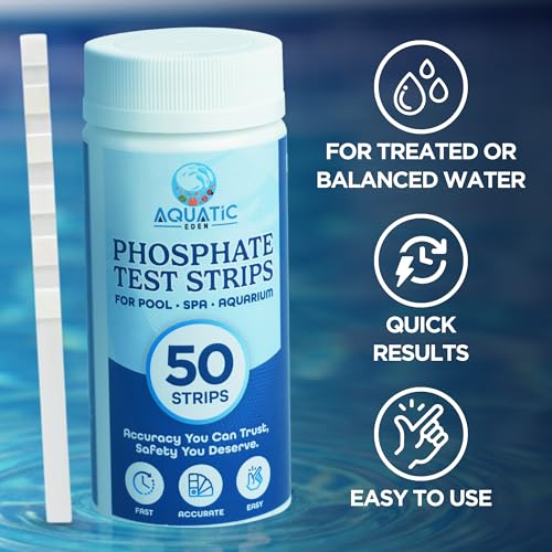 Image of Phosphate Test Strips (50-Pack) - Quick & Accurate Pool Phosphate Test Kit for Spas & Hot Tubs - Easy Phosphate Tester for Water Quality, Reliable Phosphate Testing Kit with Color Chart