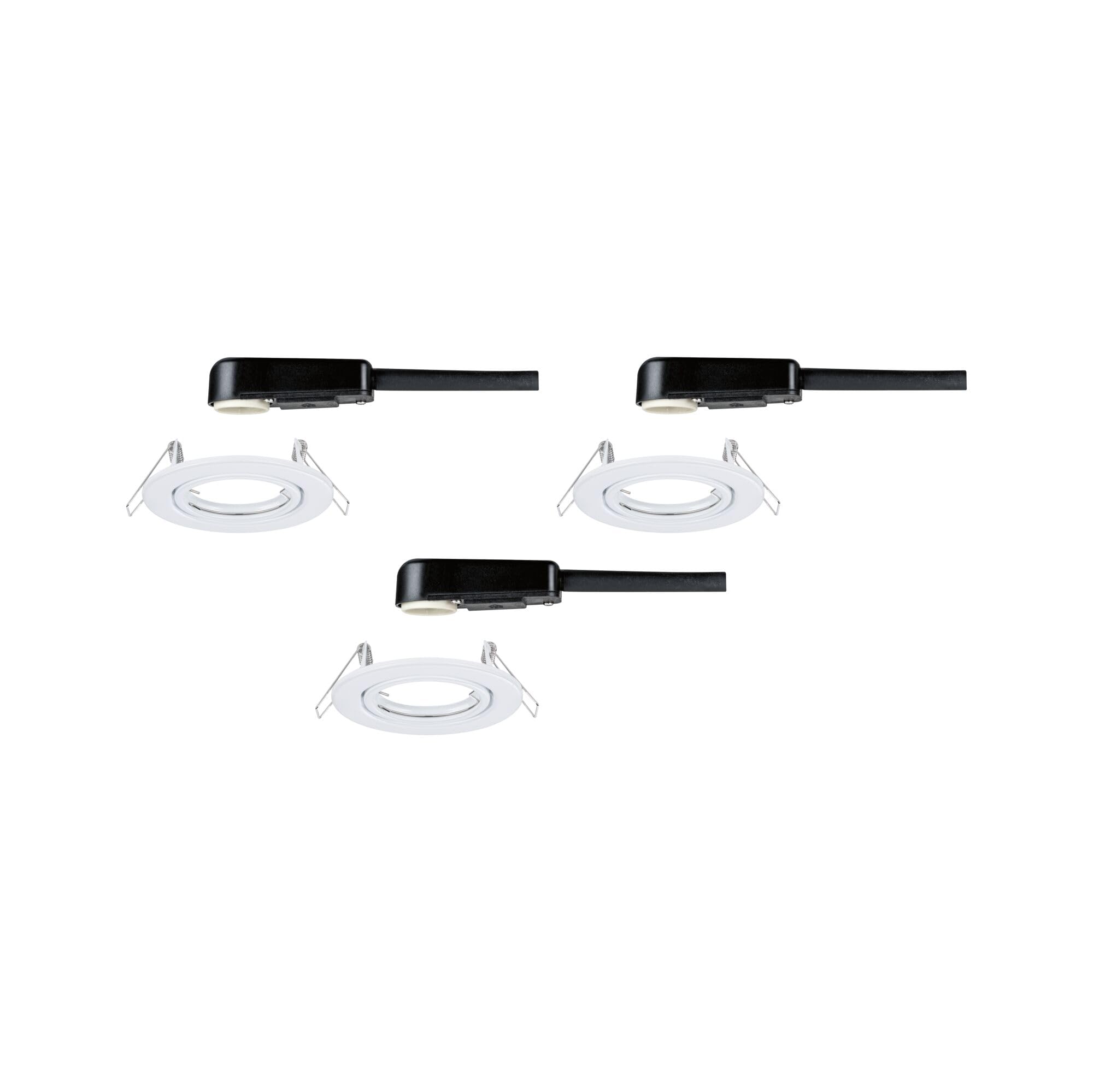 Paulmann 93390 recessed luminaire 3-Piece Set swivelling Round dimmable recessed Spotlight White spot Metal recessed lamp GU10 - Image 3