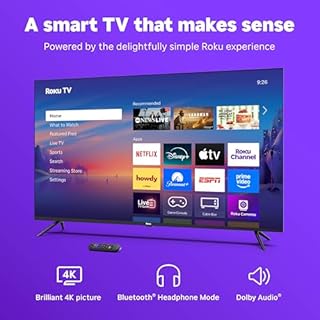 Roku Smart TV – 55-Inch Select Series, 4K HDR TV – Roku TV with Enhanced Voice Remote – Flat Screen LED Television with Wi-Fi for Streaming Live Local News, Sports, Family Entertainment