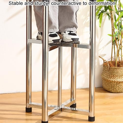 Seau à soupe stable grâce au support triangulaire pliable en acier inoxydable