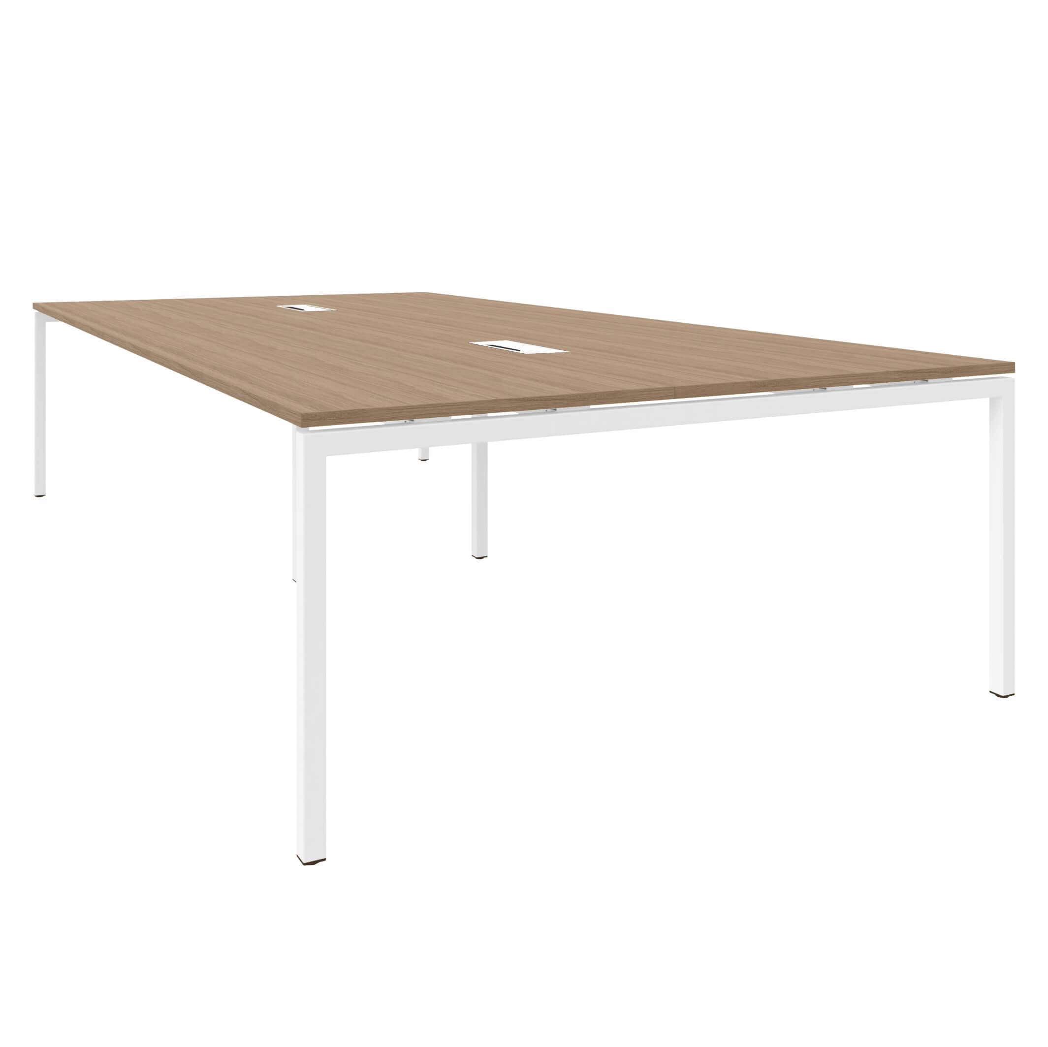 Weber Büroleben GmbH Nova, tavolo da riunione, 320 x 164 cm, in rovere con elettrificazione, colore struttura: bianco