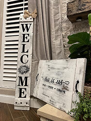 26 Pcs Welcome Stencils Set Artistic Diy Lettering Painting Aid Reusable Pet Drawing Templates For All Seasons Wood Art Porch Sign Wall Décor #TOP6