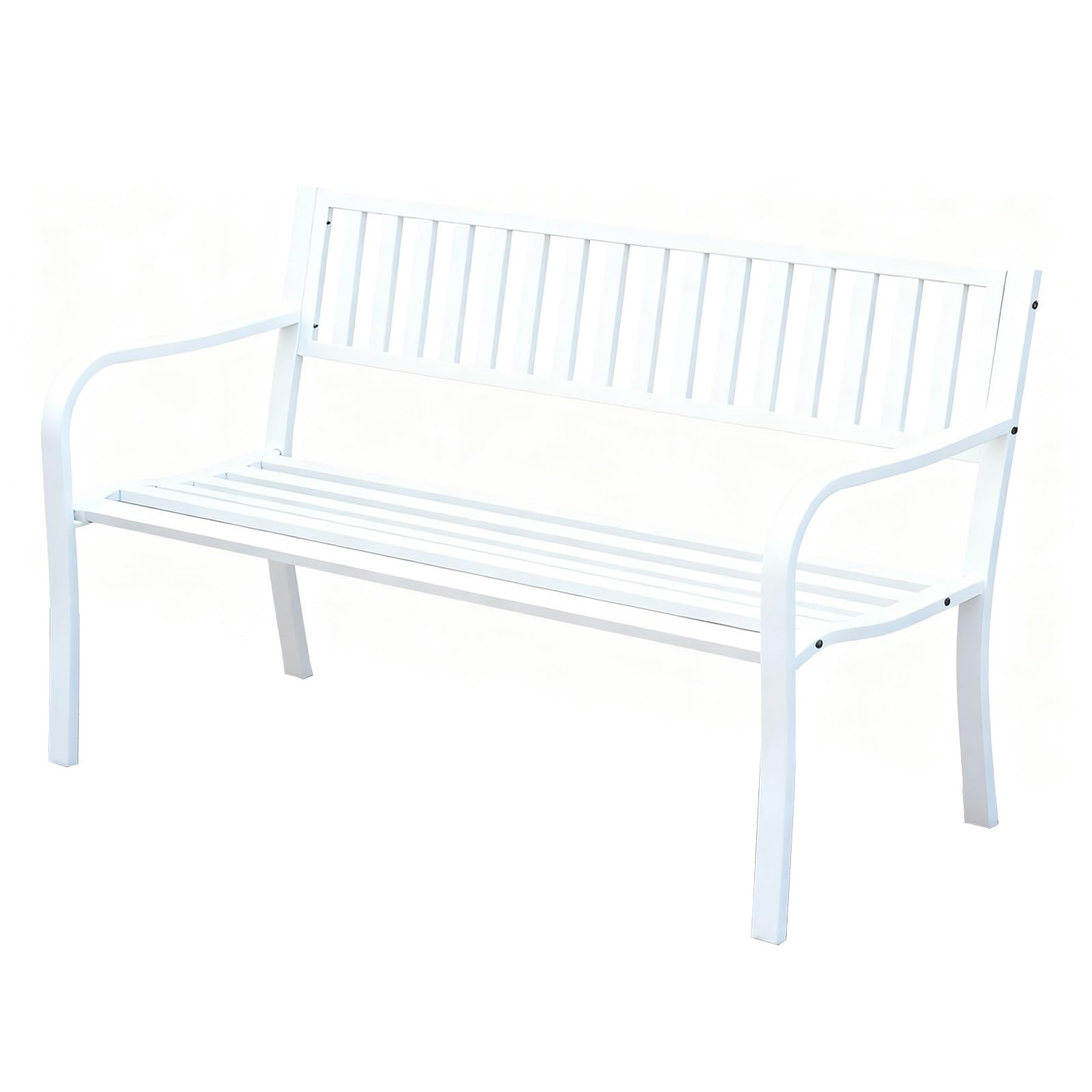 Ornate Wrought Iron Bench, Double Outdoor Bench, Sturdy And Weight-Bearing