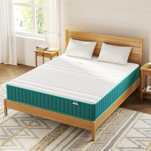 Firm Full Mattress, 10 inch Cooling-Gel Memory Foam & Pocket Spring Hybrid, Firm Feel, Full Size, CertiPUR-US Certified