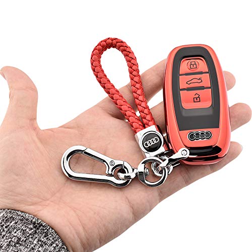 Longzheyu for Audi Key Fob Cover Case Premium Soft TPU 360° Full Protection