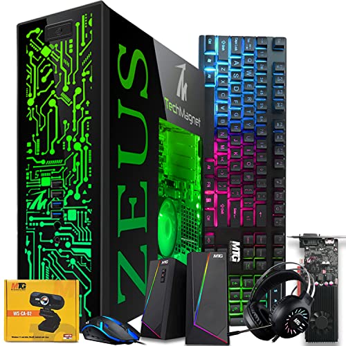 TechMagnet Gaming Desktop PC, Intel i5 4th Gen, Zeus Pro 4, GT 1030, 8GB RAM ARGB, 256GB SSD + 1TB HDD, RGB Front Panel 385 Patterns, RGB Kit, Win 10 Pro (Renewed)