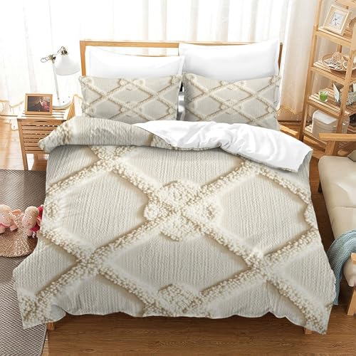 Parure de couette tartan en microfibre durable avec impression 3D haute définition 200x200 - 3