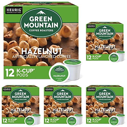 Image of Green Mountain Coffee Roasters Hazelnut Keurig Single-Serve K-Cup pods, Light Roast Coffee, 12 Count (Pack of 5)