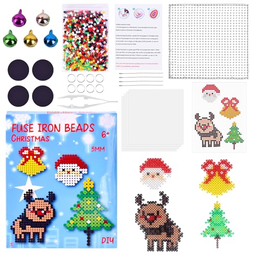 700 Stück Bügelperlen Weihnachten Set, Bügelperlen Set, Steckperlen...