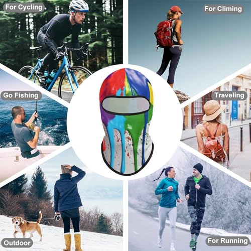 Balaclava con estampado de salpicaduras de pintura para hombre y mujer, máscara facial protectora contra el sol, transpirable, cubre toda la cabeza para senderismo, ciclismo, correr y conducir miniatura 6