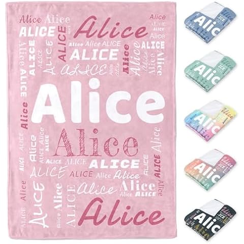 Trafagala Personalized Baby Blanket with Name-Custom Gifts Baby Blankets for Girls and Boys-Customized Name Blanket for Kids,Toddler,Newborn,New Mom,Baby Shower Christmas Birthday(12 Colors) Cover