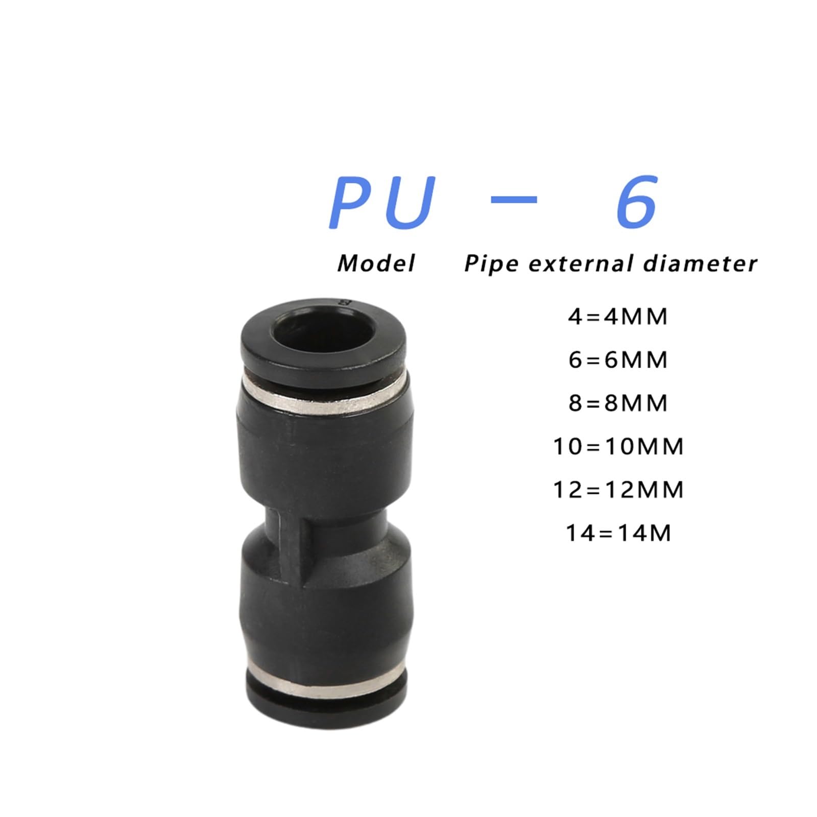 Raccords pneumatiques, Connecteur pneumatique raccords en plastique tuyau d'air pousser le gaz 4mm 6mm 8mm 10mm 12mm 14mm 16mm OD tuyau tuyau(PU 12MM)