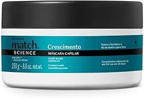 Máscara O Boticário Match Science Crescimento 250g - Fortalecedor de Fios e Auxiliar no Crescimento Saudável