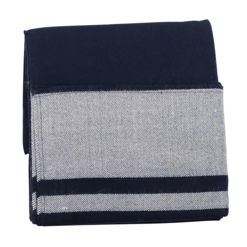 Écharpe de mariage épaisse rayée en peluche de qualité supérieure bleu