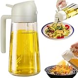 LayYun Dispenser per olio d'oliva e spruzzatore per olio, 470 ml, contenitore per condimenti con erogatore spray per olio d'oliva, per cucinare, friggitrice ad aria, insalata, frittura, barbecue