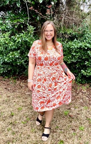Image of RITERA Plus Size Dresses for Curvy Women Summer Spring Womens Dress V Neck Short Sleeve Casual Dress with Pockets XL-5XL