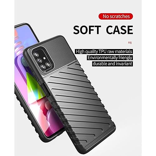 Image of Shockproof Back Cover Case for Samsung Galaxy M51 4G | 360 Degree Protection | Protective Design | Anti-Scratch Tough Slim TPU Case for Samsung Galaxy M51 4G (Black)