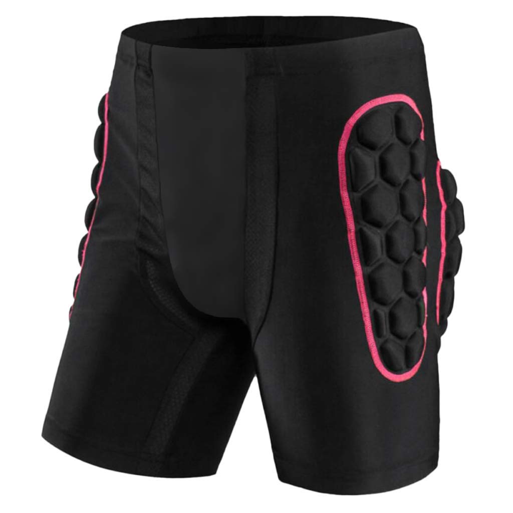 Inzopo Mens Womens Hip Butt Impact Protection Padded Short Pants for Ski Skiing Skating Snowboard Cycling Pink M