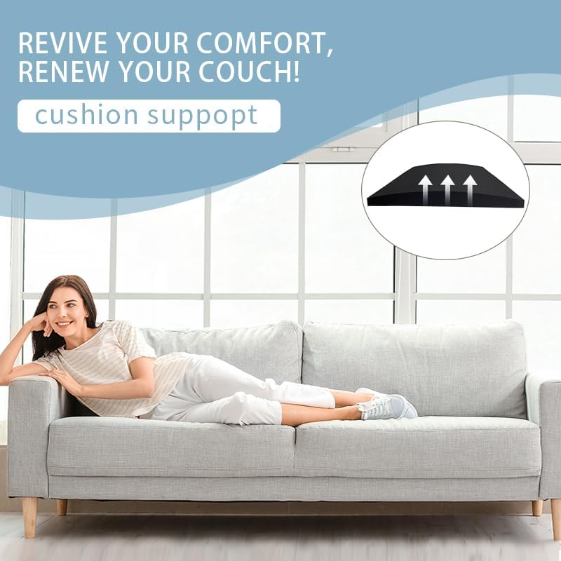 22"x22" Couch Cushion Support for Sagging Seat 40D Sofa Furniture Seat Cushion Sagging Repair Curved High Density Foam Replacement for Sectional Loveseat Chair (3)