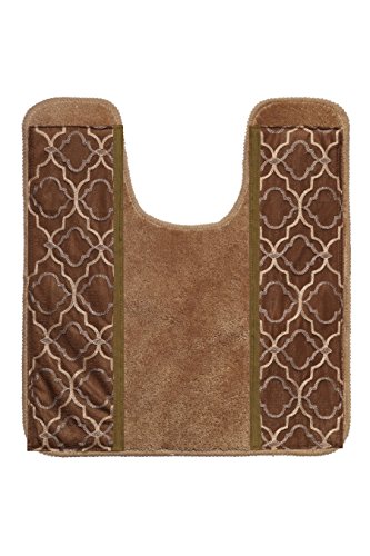 Popular Bath Contour Bath Rug, Spindle Collection, 23" x 10.5", Gold