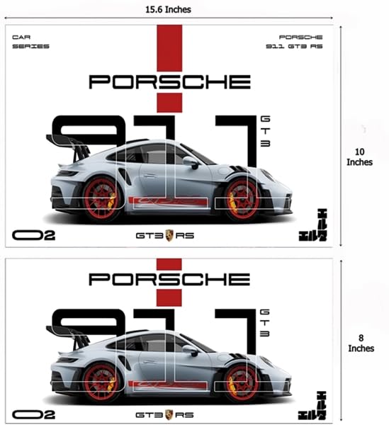 Image of PIXELARTZ Full Body Laptop Skins Sticker Laminated HD Quality Vinyl fits Upto 15.6 inches Compatible with Dell, Lenovo, Acer, HP, Asus -Self-Adhesive (Porsche GT3 RS)