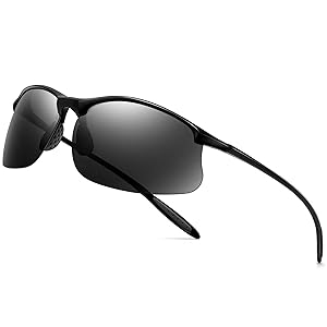 SUNGAIT Ultra-light Sports Sunglasses Rimless Polarized Sun Glasses for Men Fishing Running UV400 Protection