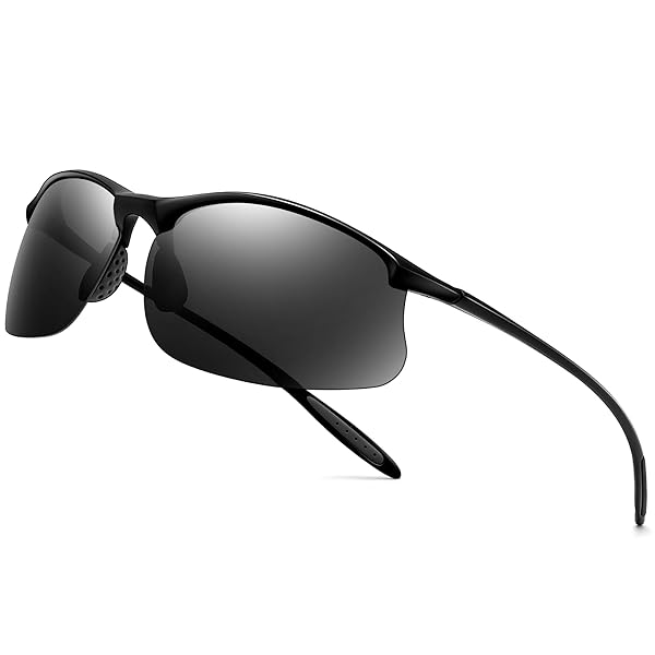 SUNGAIT Ultra-light Sports Sunglasses Rimless Polarized Sun Glasses for Men Fishing Running UV400 Protection
