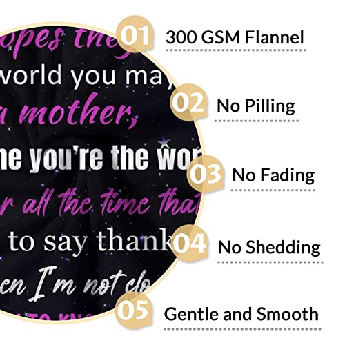 Custom Mom Throw Blanket - Soft, Fuzzy & Warm - 60x80 Inches to My Mom Blankets for Bed, Couch - Black Modern Throws Birthday Gifts from Daughter or Son