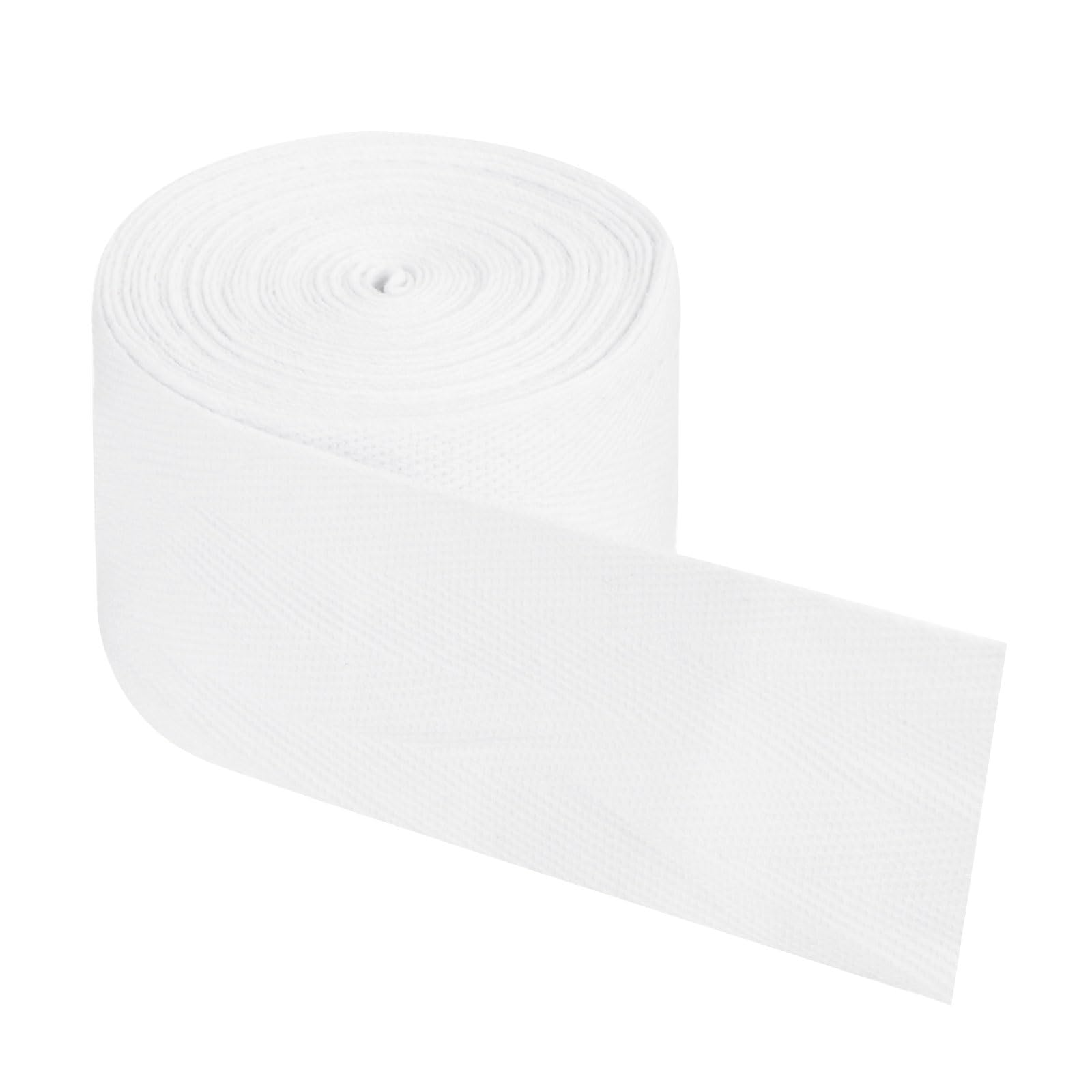PATIKIL Cotton Twill Tape 2 Inch 5 Yards Cotton Ribbon Bias Binding Tape Herringbone Webbing Trim for Sewing Gift Wrapping Craft DIY White