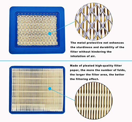 Zlksker 491588S Lawn Mower Air Filters Replacement For B&S 491588 493537 493537S 399959, Flat Air Cleaner, Blue (Pack Of 5) #TOP2