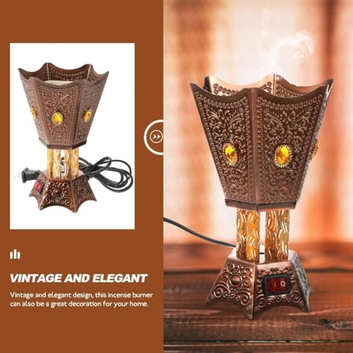 Image of Drumstone (𝐒𝐩𝐞𝐜𝐢𝐚𝐥 𝟏𝟎 𝐘𝐞𝐚𝐫𝐬 𝐖𝐚𝐫𝐫𝐚𝐧𝐭𝐲) Arabic Electric Incense Burner - Traditional Middle Eastern Style Bakhoor Censer | Elegant Home & Office Fragrance Diffuser | Ideal Gift