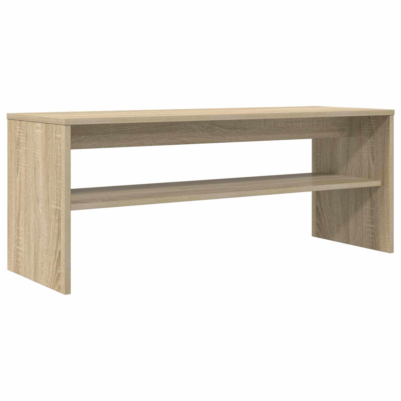 Hothingwell TV-Möbel Eiche Sonoma 100 x 35 x 40 cm Holz Ingenierie | Integrierte Regale, modernes Design, Reinigung mit feuchtem Tuch, für Wohnzimmer