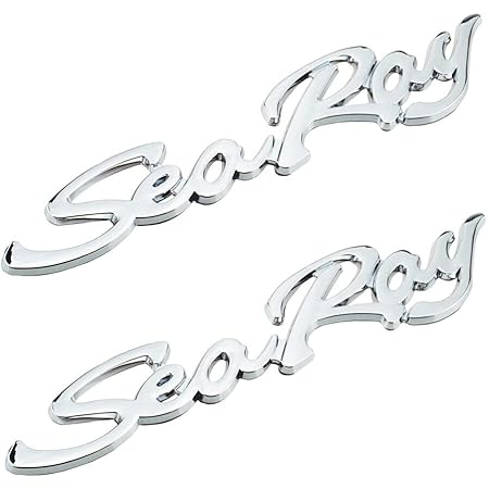 New Sea Ray Graphics Sea Ray Chrome Black Oval Side Hull Emblem – 13x2-3/4x1/4, Made In USA Boat Emblem - Foto 3