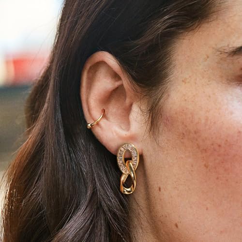 Gold Earrings for Women, Silver earrings, Trendy 14K Gold-Plated and Silver Simplicity Stud Earrings for Women, Dangle Dainty Jewelry Gift3