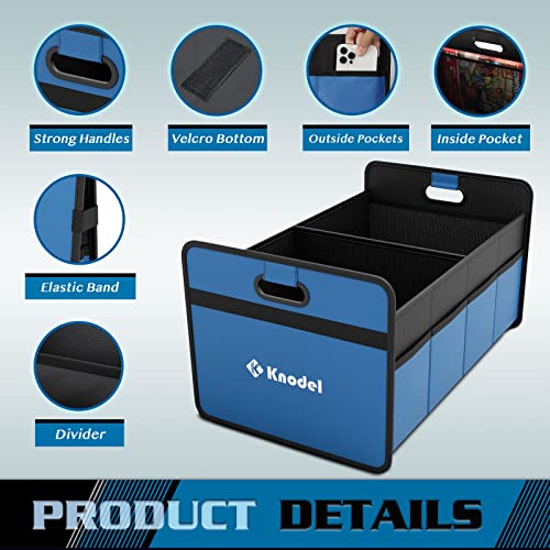 K Knodel Car Trunk Organizer, Foldable Trunk Organizer For Car, Automotive Consoles & Organizers, Car Trunk Storage Organizer With Reinforced Handles (Blue) #TOP1