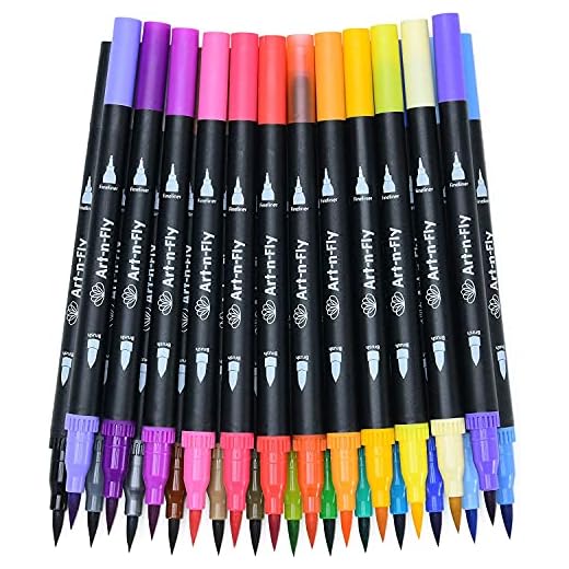 Rotuladores Punta Fina y Punta Pincel de Colores – Set 25 Rotuladores Doble Punta para Colorear y Dibujar