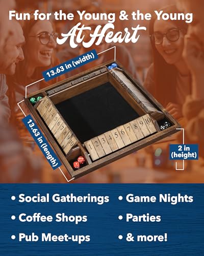 Juego de Mesa Shut The Box de Madera 14 pulgadas miniatura 3