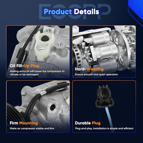 Image of ECCPP A /C Compressor with Clutch for Honda for Accord 3.5L 2013-2017 | for Acura RDX 3.5L 2016-2018 Fast Cooling AC Compressor