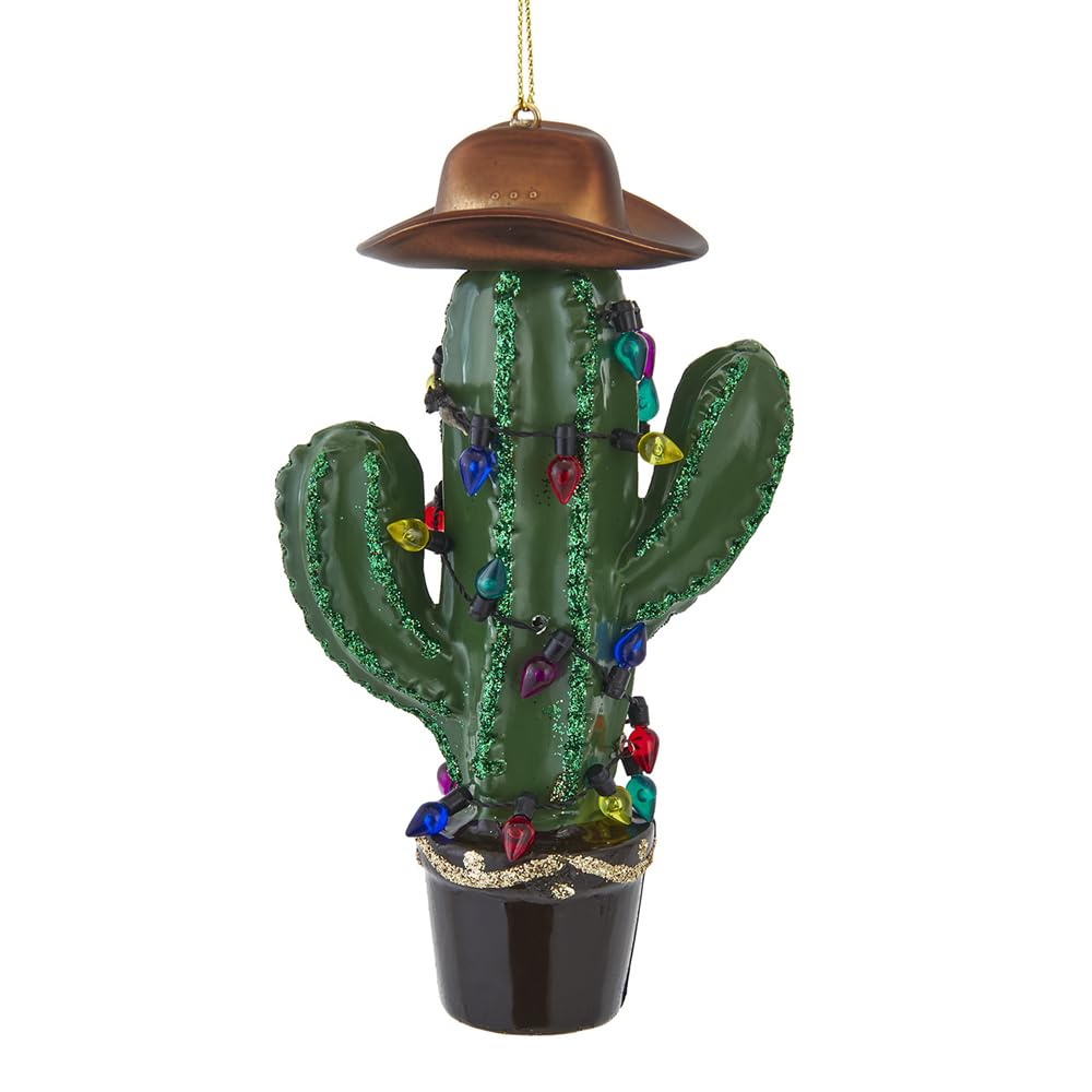 Kurt Adler Cactus with Cowboy Hat Ornament