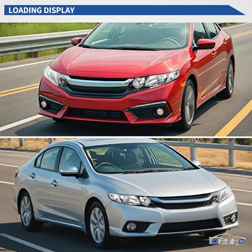 Image of oEdRo Headlight Assemblies Compatible with 06 07 08 09 10 11 Civic 4 Door Sedan Headlamps Black Housing Clear Reflector - Passenger and Driver Side